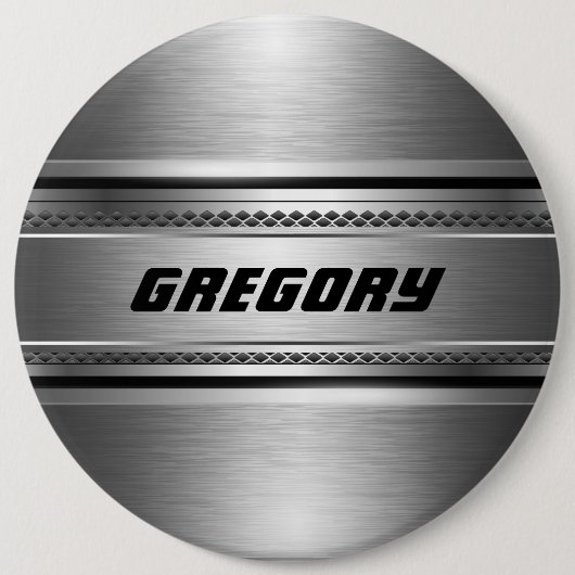 Maskuline Imitate Silver Stripes Design monogramie Button (Vorderseite)