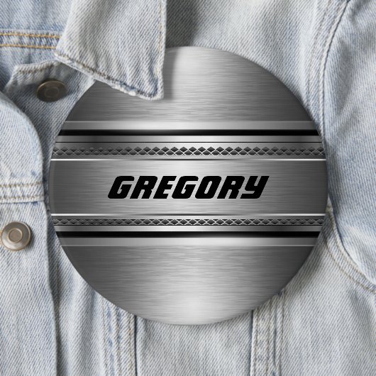 Maskuline Imitate Silver Stripes Design monogramie Button (Beispiel)