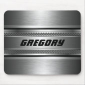 Maskuline Imitate Silver Stripes Design monogramie Mousepad (Vorne)