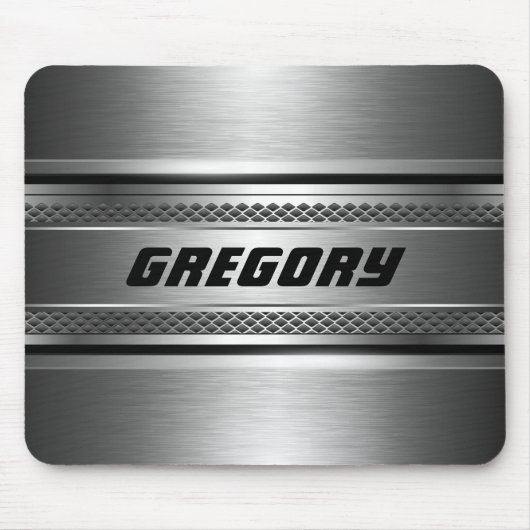 Maskuline Imitate Silver Stripes Design monogramie Mousepad (Vorne)