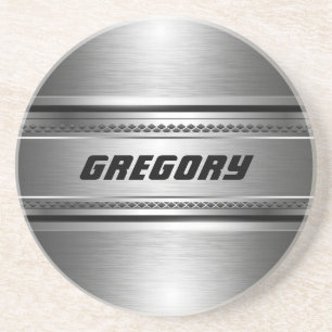Maskuline Imitate Silver Stripes Design monogramie Untersetzer