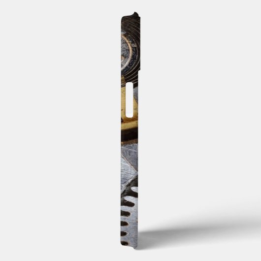 Maskuline Metal-Look Gears Steampunk Initials Case-Mate iPhone Hülle (Rückseite / Rechts)