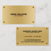 Maskuline Metallic Gold Textur mit Rivets Visitenkarte (Vorne/Hinten)