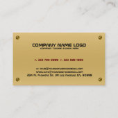 Maskuline Metallic Gold Textur mit Rivets Visitenkarte (Rückseite)