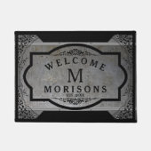 Maskuline Metallic grau mit Touch von schwarzen Wi Fußmatte (Vorderseite)