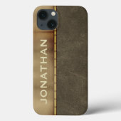 Maskuline Metallleder aussehen Monogram Case Mate (Rückseite)