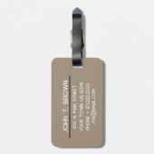 Maskuline Minimalistisch gestreifte Monogramm-Gepä Gepäckanhänger (Rückseite vertikal)