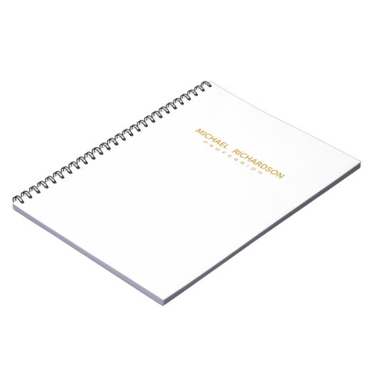 Maskuline mit ausgefeiltem White Gold Custom Notizblock (Linke Seite)