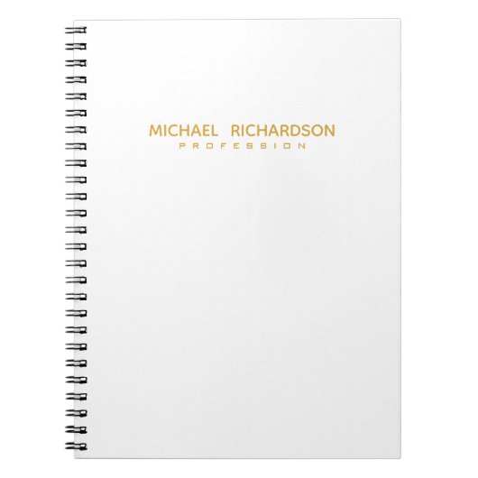 Maskuline mit ausgefeiltem White Gold Custom Notizblock (Vorderseite)