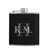 Maskuline Mit Monogramm Flasche Flachmann (Vorderseite)