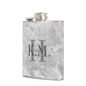 Maskuline Mit Monogramm Grau-Granit-Flasche Flachmann (Links)
