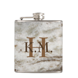 Maskuline Mit Monogramm Pearl Granite Flask Flachmann