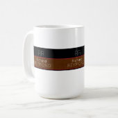 maskuline moderne Bezeichnung braun/schwarz Kaffeetasse (Vorderseite Links)