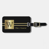 Maskuline Monogram Führungskraft Style - Black & G Gepäckanhänger (Vorderseite horizontal)
