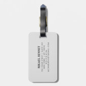 Maskuline Monogram Führungskraft Style - Silbermet Gepäckanhänger (Rückseite vertikal)