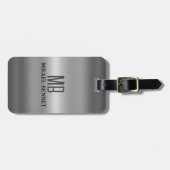 Maskuline Monogram Führungskraft Style - Silbermet Gepäckanhänger (Vorderseite horizontal)