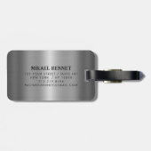 Maskuline Monogram Führungskraft Style - Silbermet Gepäckanhänger (Rückseite horizontal)