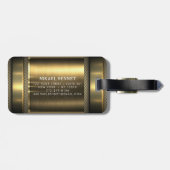 Maskuline Monogram Führungskraft Style - Silbermet Gepäckanhänger (Rückseite horizontal)