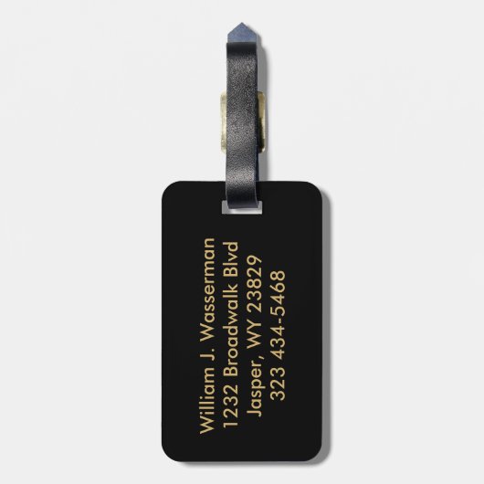 Maskuline Monogramm-Führungskraft Gepäckanhänger (Rückseite vertikal)