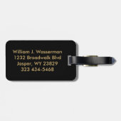 Maskuline Monogramm-Führungskraft Gepäckanhänger (Rückseite horizontal)