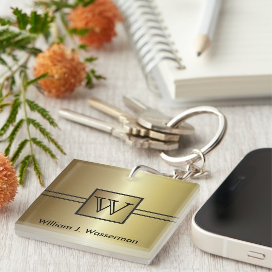 Maskuline Monogramm-Führungskraft Schlüsselanhänger (Vorderseite rechts)