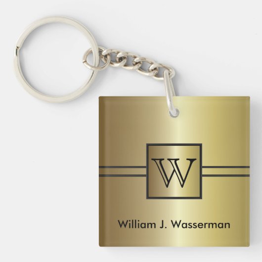 Maskuline Monogramm-Führungskraft Schlüsselanhänger (Vorderseite)