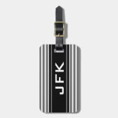 Maskuline-Monogramm-Gepäckanhänger mit Streifen Gepäckanhänger (Vorderseite vertikal)