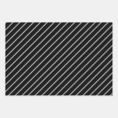 Maskuline Monogramm Personalisiert Schwarz-weiß Geschenkpapier Set (Vorderseite 2)