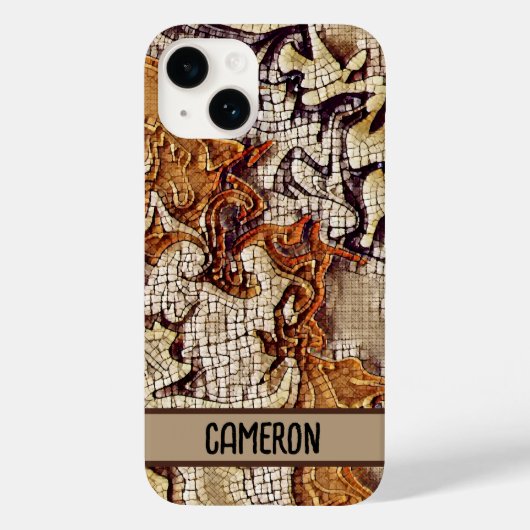 Maskuline Mosaik Brown Inspirivity Case-Mate iPhone Hülle (Rückseite)