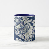 Maskuline Navy Blauer Effekt Indigofloral überall Tasse (Zentrum)
