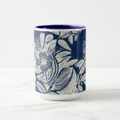 Maskuline Navy Blauer Effekt Indigofloral überall Tasse (Zentrum)