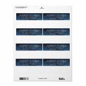 Maskuline Navy Watercolor Business Rücksendeadress (Vorne)