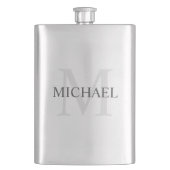 Maskuline Personalisierte Monogramm und Name Flachmann (Vorderseite)
