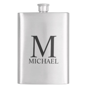 Maskuline Personalisierte Monogramm und Name Flask Flachmann