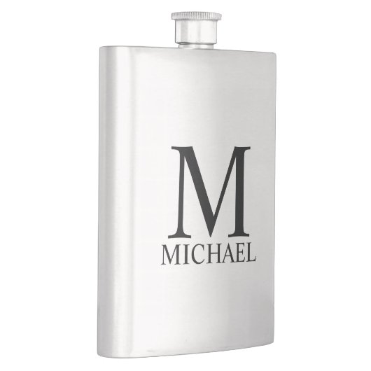 Maskuline Personalisierte Monogramm und Name Flask Flachmann (Rechts)