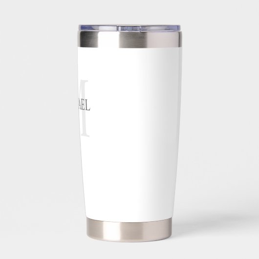 Maskuline Personalisierte Monogramm und Name Thermobecher (Rückseite)