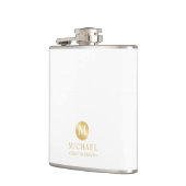 Maskuline Personalisierte Trauzeugen in Weiß und G Flachmann (Links)