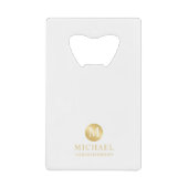 Maskuline Personalisierte Trauzeugen in Weiß und G Geldbeutel Flaschenöffner (Vorderseite)