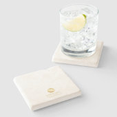 Maskuline Personalisierte Trauzeugen in Weiß und G Steinuntersetzer (Seitenansicht)