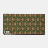 Maskuline Raute - Jäger grün / braun - Initialen Schreibtischunterlage (Vorderseite)
