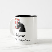Maskuline Rot und Schwarzer Ritter in leuchtender Zweifarbige Tasse (Vorderseite Links)