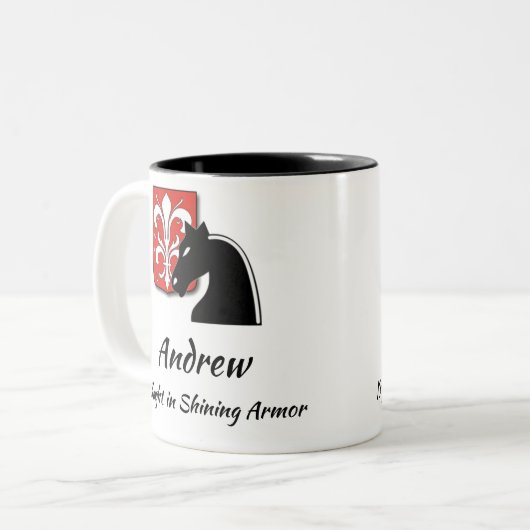 Maskuline Rot und Schwarzer Ritter in leuchtender Zweifarbige Tasse (Vorderseite Links)