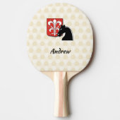 Maskuline Rot und Schwarzer Ritterschild und Pferd Tischtennis Schläger (Vorderseite)