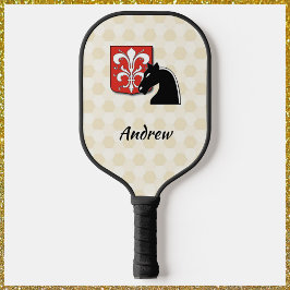 Maskuline Rot und Schwarzer Ritterschild und Pi Pickleball Schläger