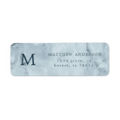 Maskuline Rücksendeadresse aus blauem Marmor (Vorne)