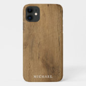 Maskuline Rustikales Holz Personalisiert mit/ Name Case-Mate iPhone Hülle (Rückseite)