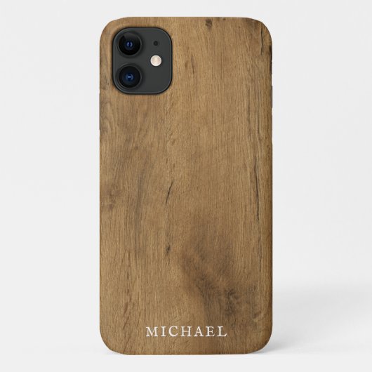 Maskuline Rustikales Holz Personalisiert mit/ Name Case-Mate iPhone Hülle (Rückseite)