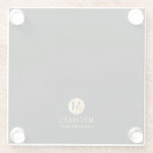 Maskuline Schwarz und Gold Personalisierte Trauzeu Glasuntersetzer (Rückseite)