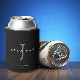 Maskuline Schwarz-Weiß-Anfangsbuchstaben + Name Mo Dosenkühler