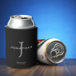 Maskuline Schwarz-Weiß-Anfangsbuchstaben + Name Mo Dosenkühler